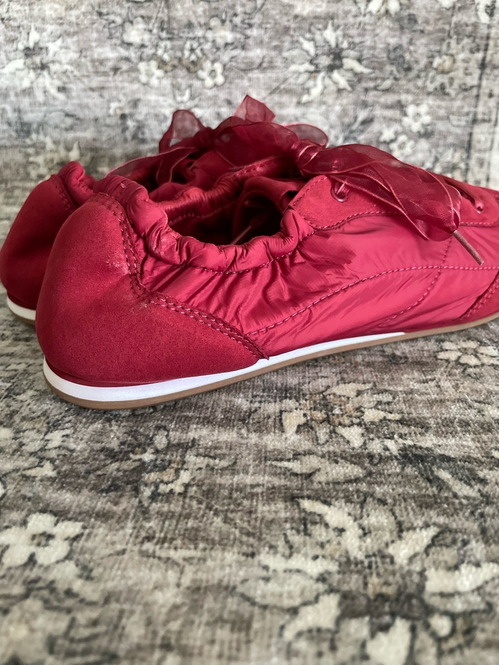 Vivaia Yancy Sneakerina Jogger Red Size 7 (38) Ribbon Lace Sneaker - Picture 2 of 9